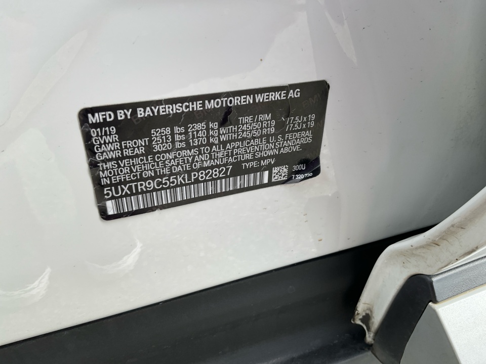 5UXTR9C55KLP82827 2019 BMW X3 xDrive30i