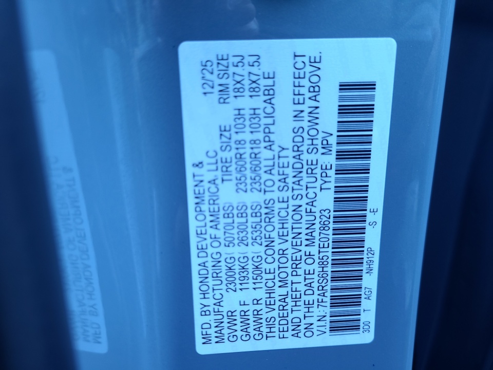 7FARS6H85TE078623 2026 Honda CR-V Hybrid AWD Sport-L