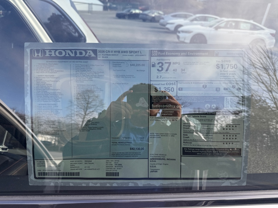 7FARS6H89TE074834 2026 Honda CR-V Hybrid AWD Sport-L