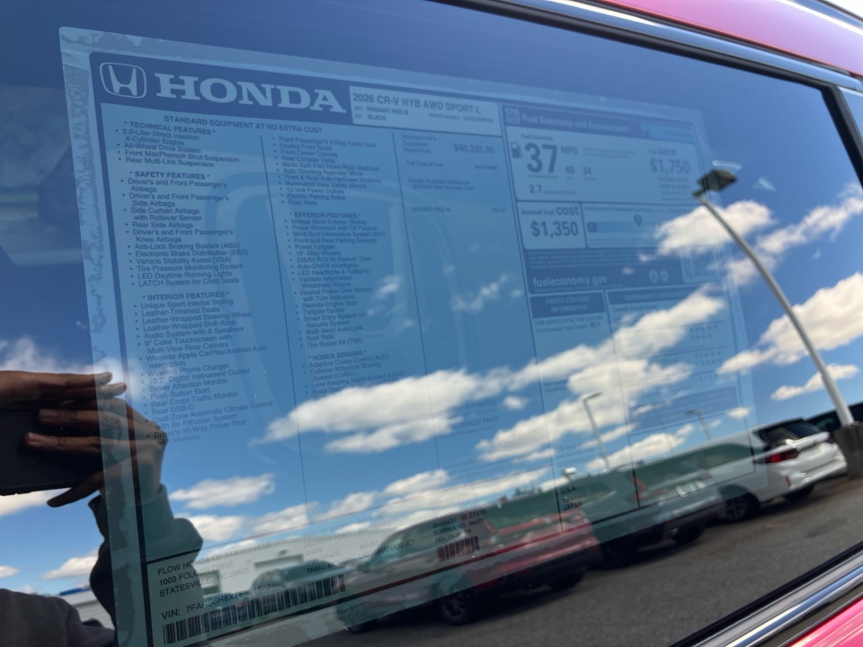 7FARS6H8XTE101670 2026 Honda CR-V Hybrid AWD Sport-L