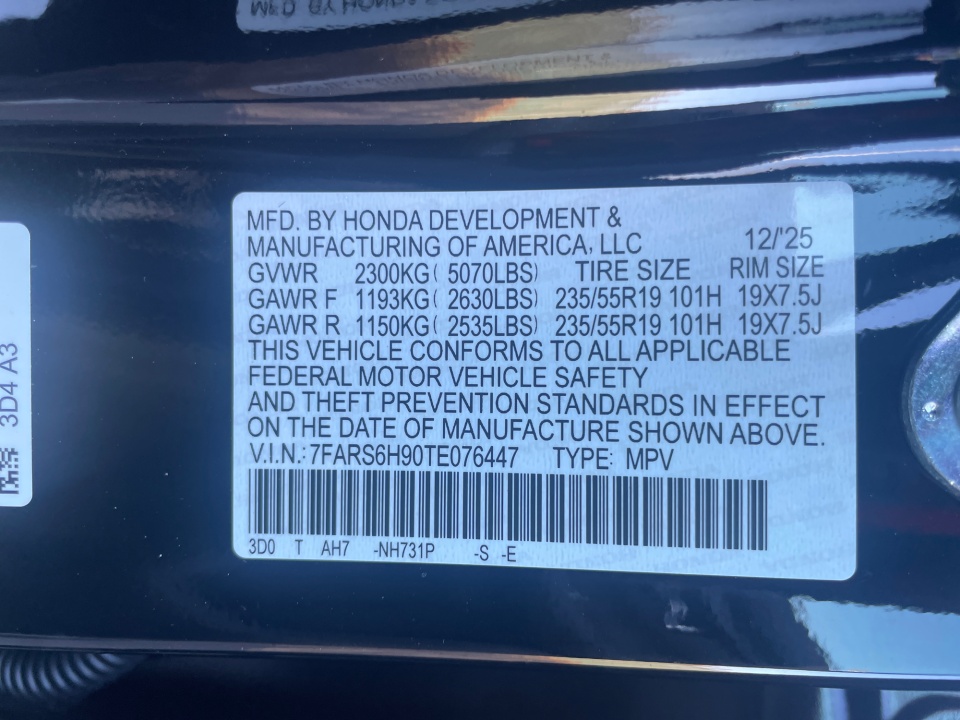 7FARS6H90TE076447 2026 Honda CR-V Hybrid AWD Sport Touring