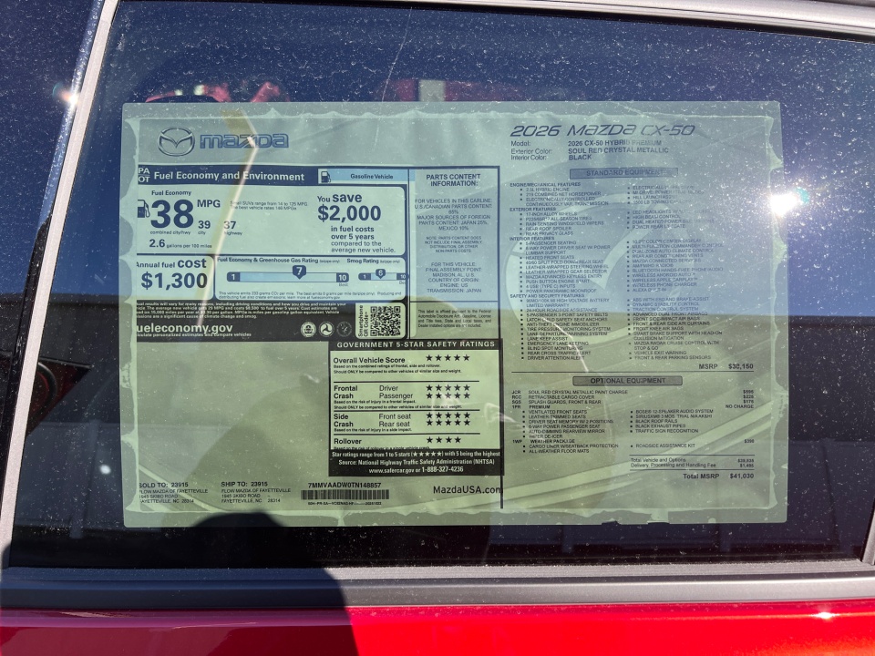 7MMVAADW0TN148857 2026 Mazda CX-50 Hybrid Premium