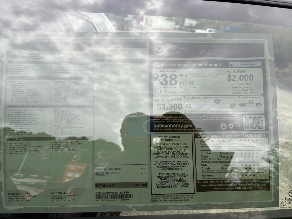 7MMVAADW8TN181640 2026 Mazda CX-50 Hybrid Premium