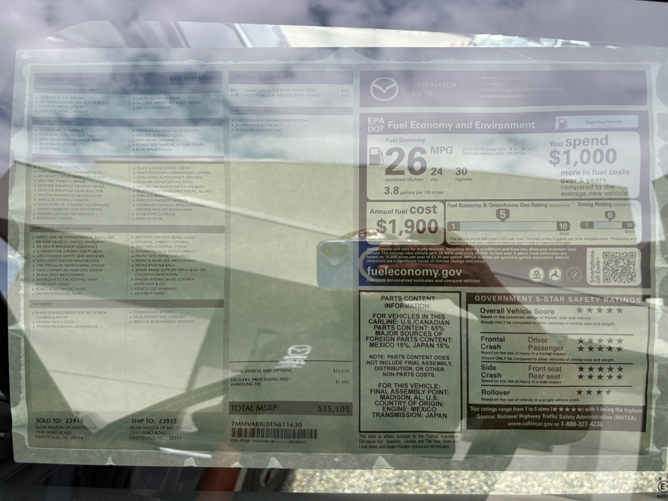 7MMVABBL0TN611630 2026 Mazda CX-50 2.5 S Preferred