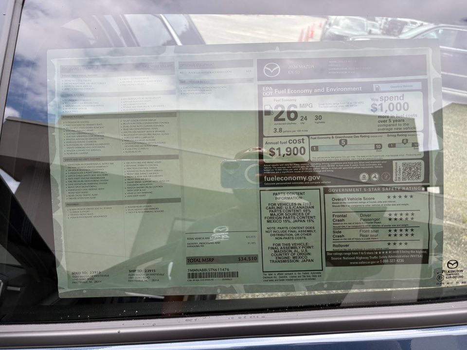7MMVABBL5TN611476 2026 Mazda CX-50 2.5 S Preferred