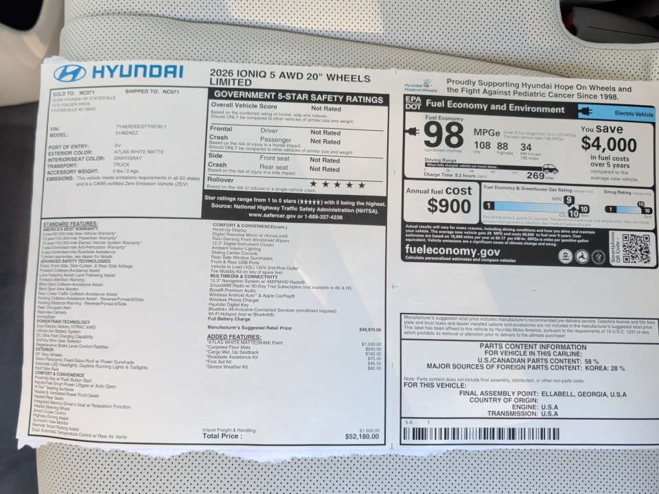 7YAKRDDC0TY057811 2026 Hyundai IONIQ 5 Limited