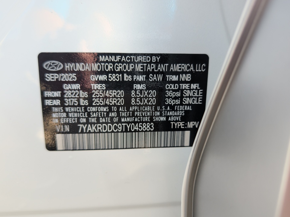 7YAKRDDC9TY045883 2026 Hyundai IONIQ 5 Limited