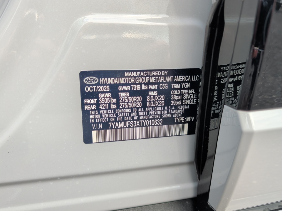 7YAMUFS3XTY010632 2026 Hyundai IONIQ 9 SEL