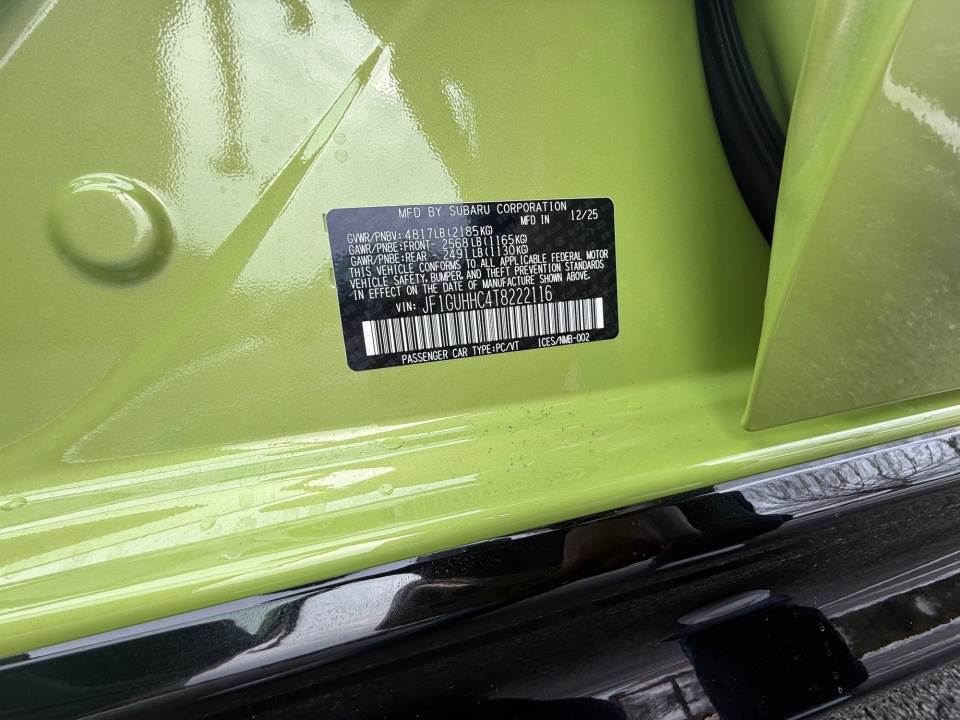 JF1GUHHC4T8222116 2026 Subaru Impreza RS