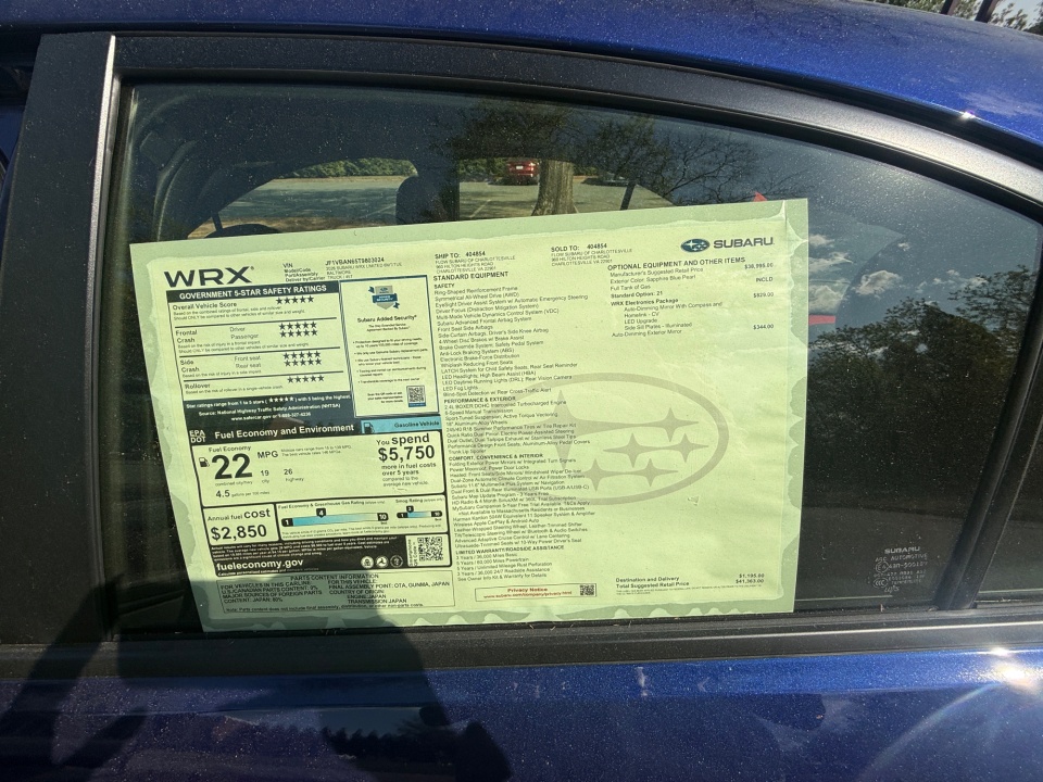 JF1VBAN65T9803024 2026 Subaru WRX Limited