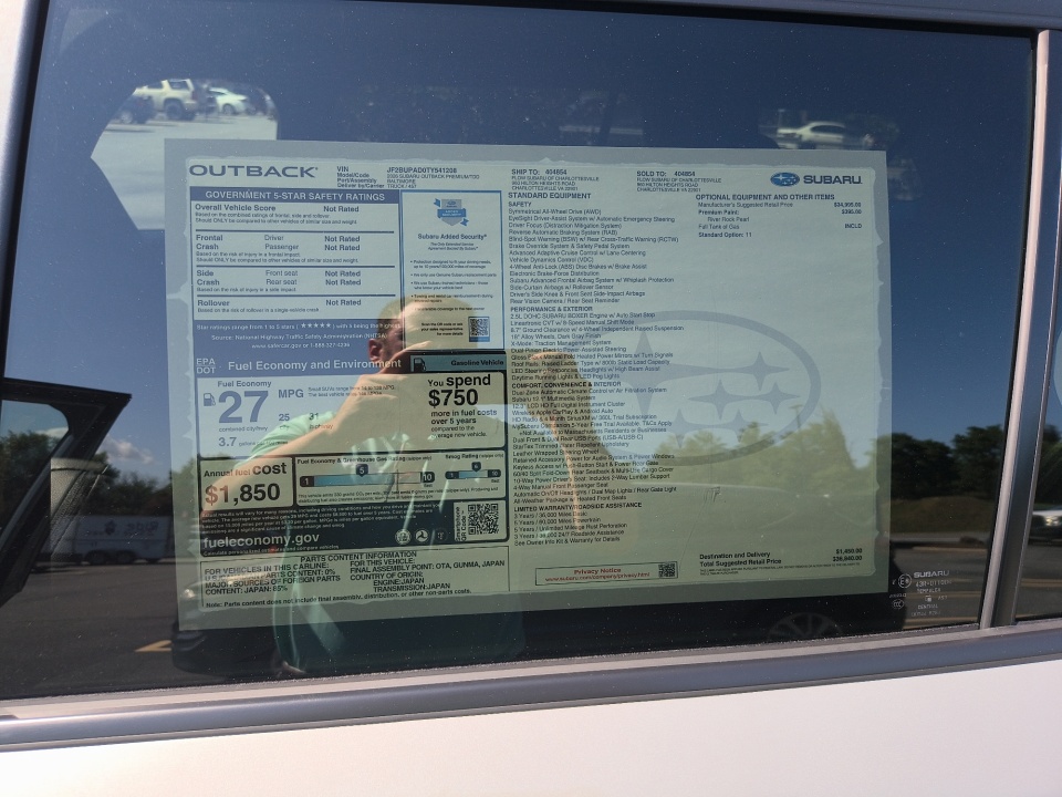 JF2BUPAD0TY541208 2026 Subaru Outback Premium