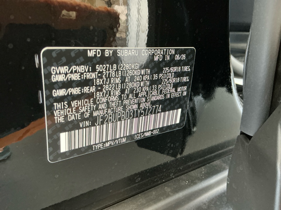 JF2BUPBD3TY572774 2026 Subaru Outback Premium