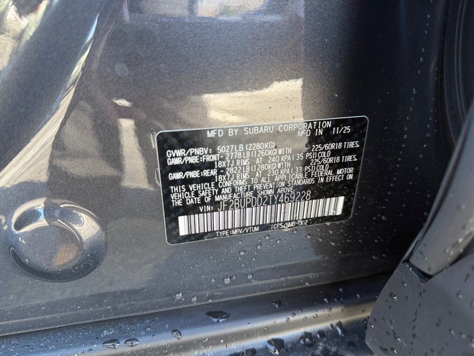 JF2BUPDD2TY469228 2026 Subaru Outback Limited