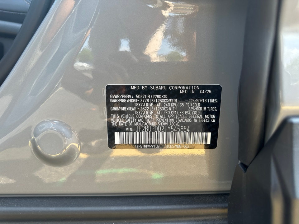 JF2BUPDD2TY545854 2026 Subaru Outback Limited