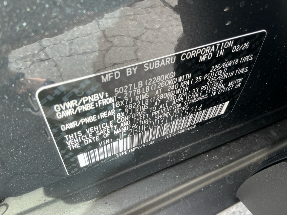 JF2BUPDD3TY515214 2026 Subaru Outback Limited