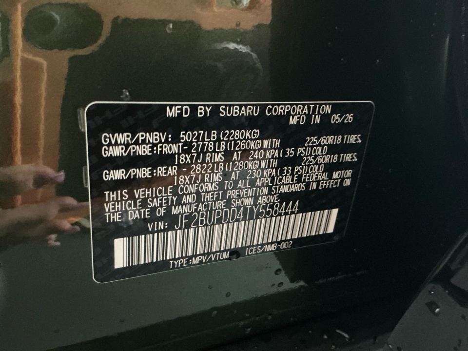 JF2BUPDD4TY558444 2026 Subaru Outback Limited