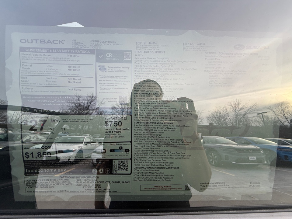 JF2BUPDD6TY486565 2026 Subaru Outback Limited