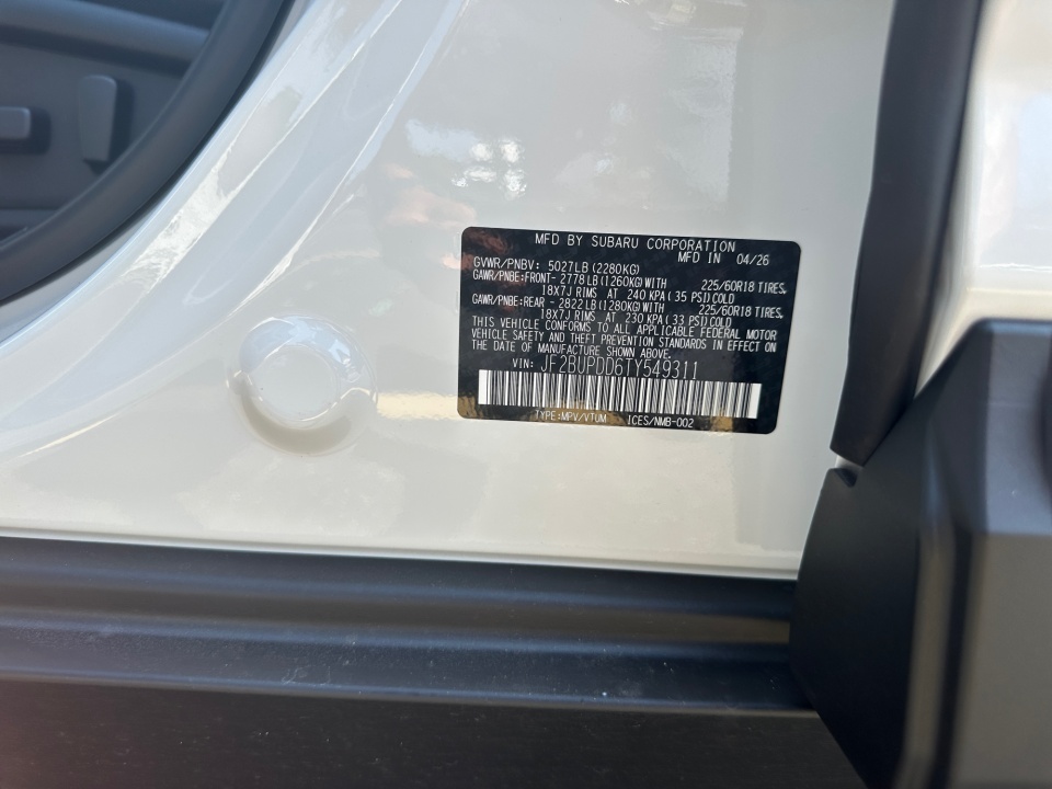 JF2BUPDD6TY549311 2026 Subaru Outback Limited