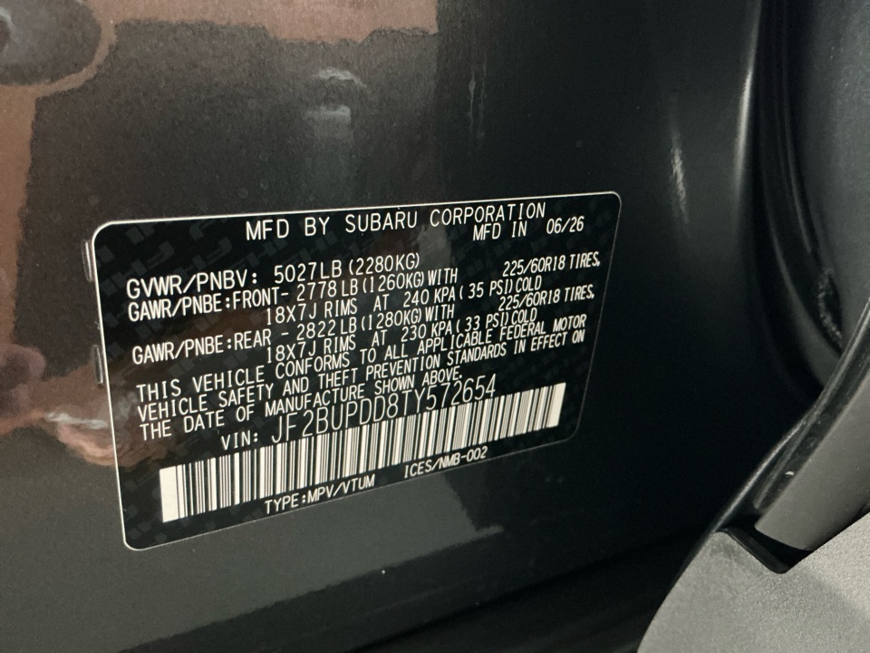 JF2BUPDD8TY572654 2026 Subaru Outback Limited