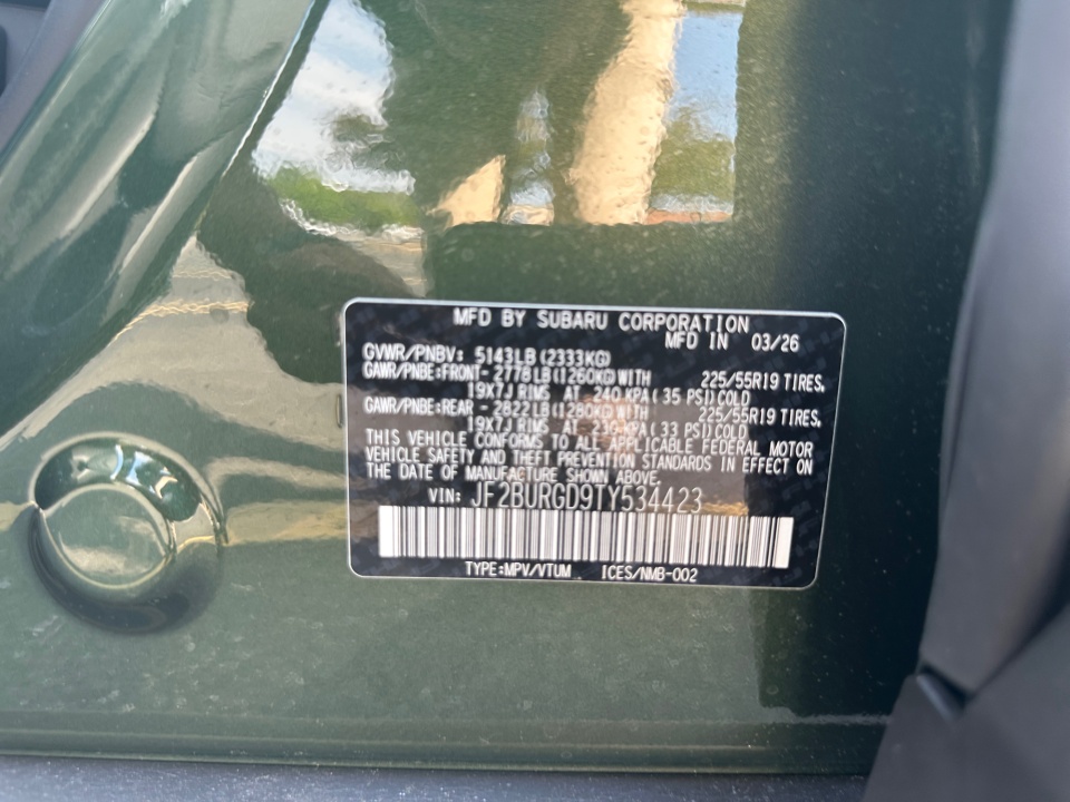 JF2BURGD9TY534423 2026 Subaru Outback Limited XT