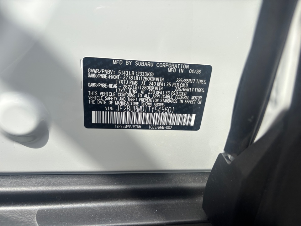 JF2BURMD1TY545601 2026 Subaru Outback Wilderness