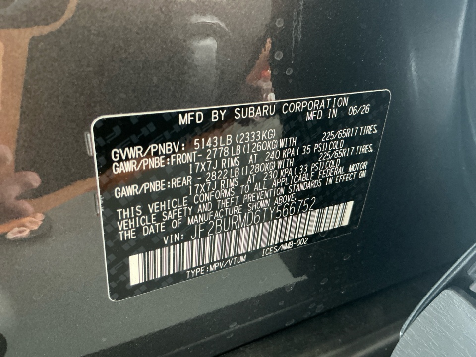 JF2BURMD6TY566752 2026 Subaru Outback Wilderness