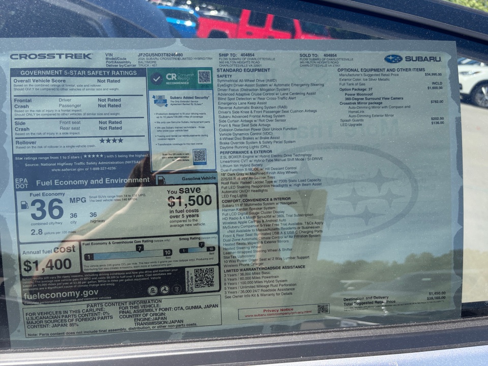 JF2GUSND3T8246980 2026 Subaru Crosstrek Limited