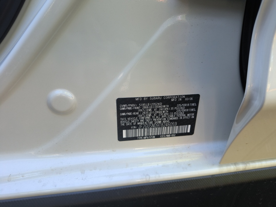 JF2GUSND9T8246059 2026 Subaru Crosstrek Limited