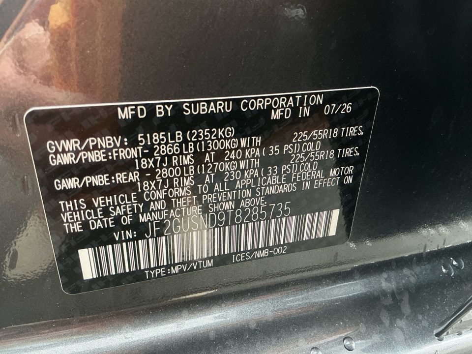 JF2GUSND9T8285735 2026 Subaru Crosstrek Limited Hybrid