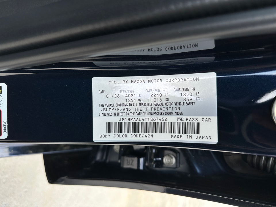 JM1BPAAL4T1867452 2026 Mazda Mazda3 Sedan 2.5 S