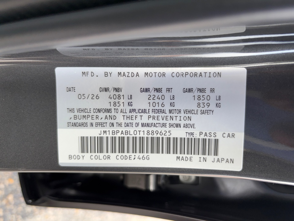 JM1BPABL0T1889625 2026 Mazda Mazda3 Sedan 2.5 S Select Sport