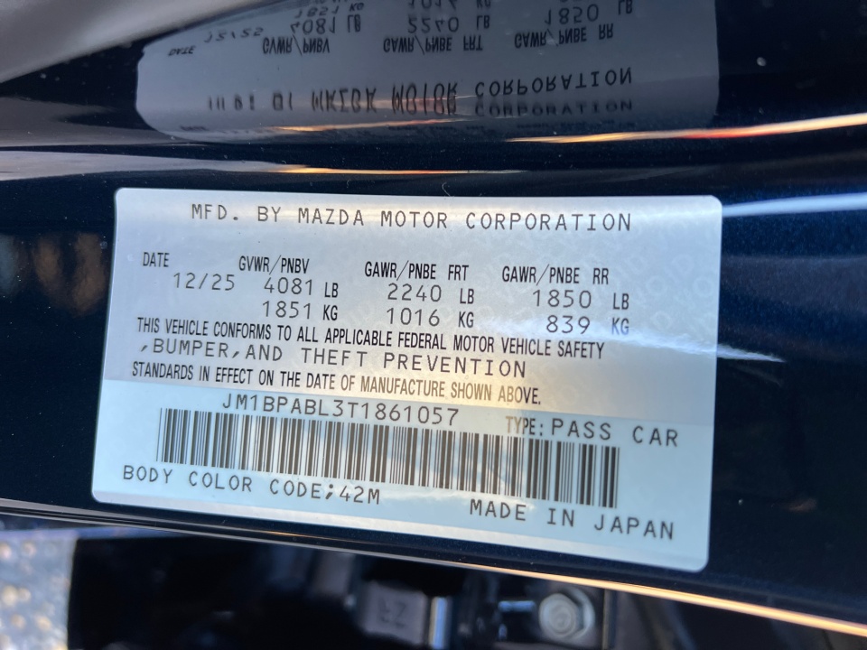 JM1BPABL3T1861057 2026 Mazda Mazda3 Sedan 2.5 S Select Sport