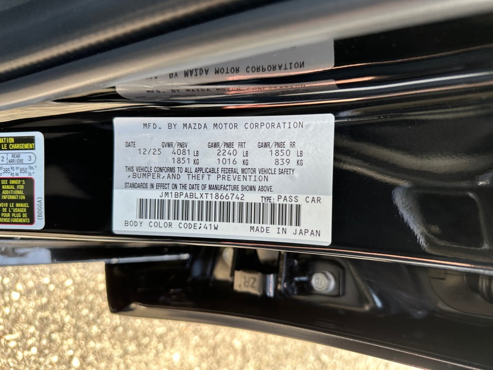 JM1BPABLXT1866742 2026 Mazda Mazda3 Sedan 2.5 S Select Sport