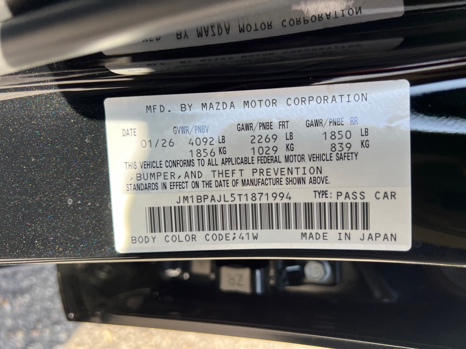 JM1BPAJL5T1871994 2026 Mazda Mazda3 Hatchback 2.5 S