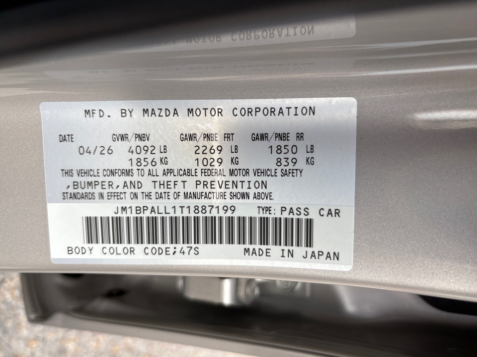 JM1BPALL1T1887199 2026 Mazda Mazda3 Hatchback 2.5 S Preferred