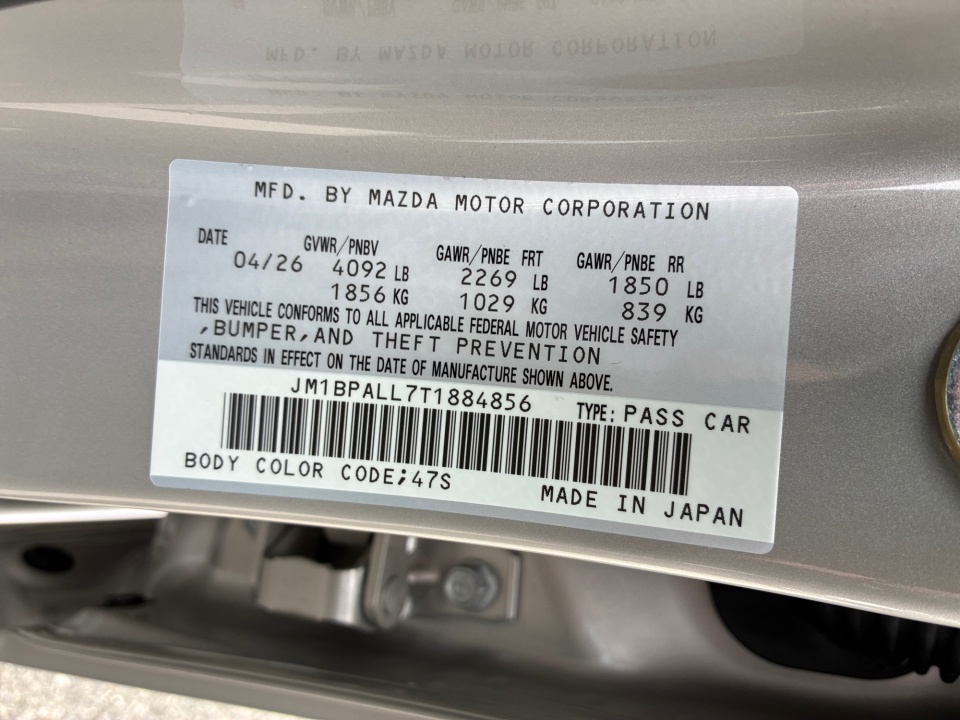 JM1BPALL7T1884856 2026 Mazda Mazda3 Hatchback 2.5 S Preferred