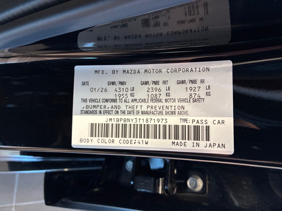 JM1BPBNY3T1871973 2026 Mazda Mazda3 Hatchback 2.5 Turbo Premium Plus