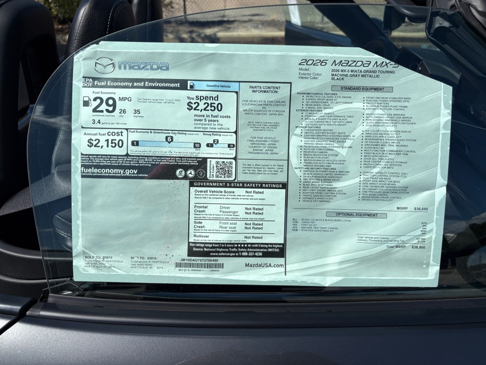 JM1NDAD79T0706489 2026 Mazda MX-5 Miata Grand Touring