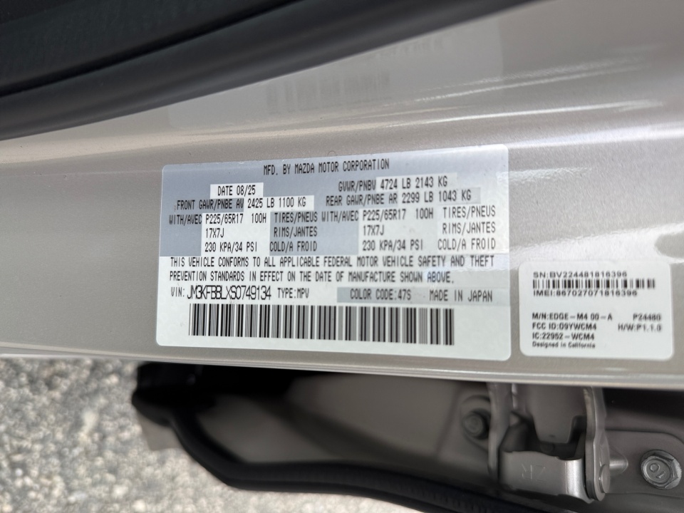 JM3KFBBLXS0749134 2025 Mazda CX-5 2.5 S Select