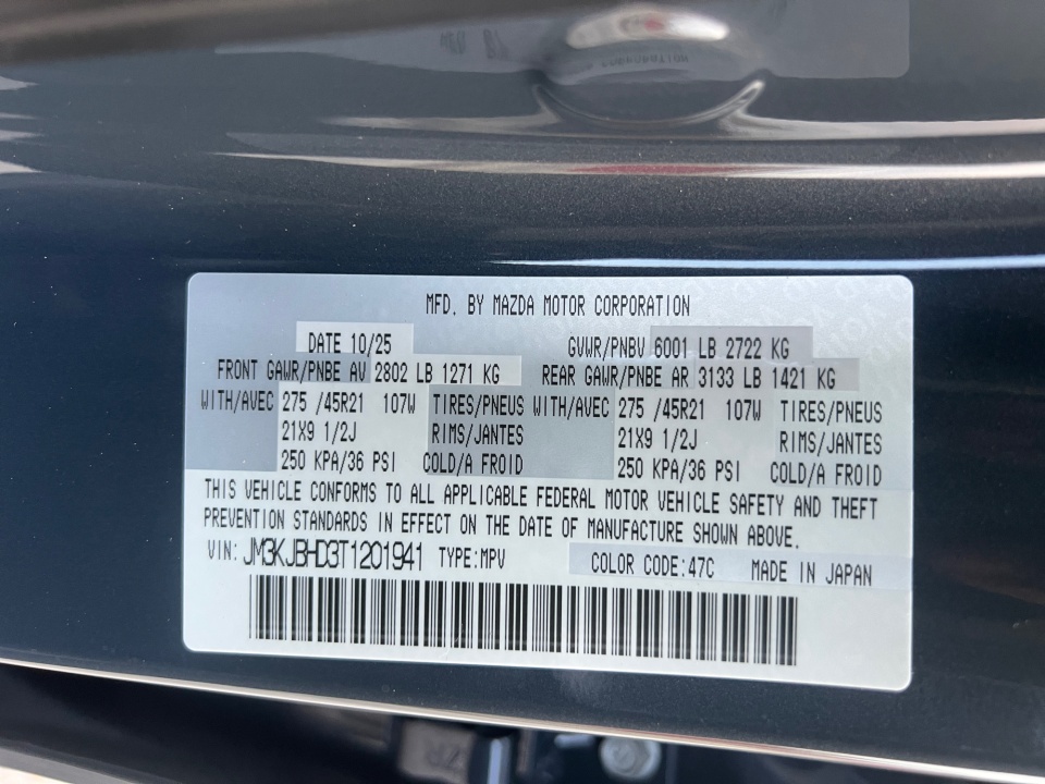 JM3KJBHD3T1201941 2026 Mazda CX-70 3.3 Turbo Preferred