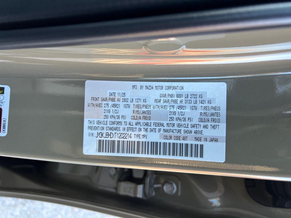 JM3KJBHDXT1202214 2026 Mazda CX-70 3.3 Turbo Preferred