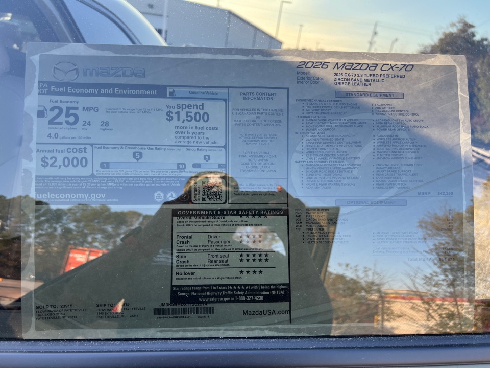 JM3KJBHDXT1202214 2026 Mazda CX-70 3.3 Turbo Preferred