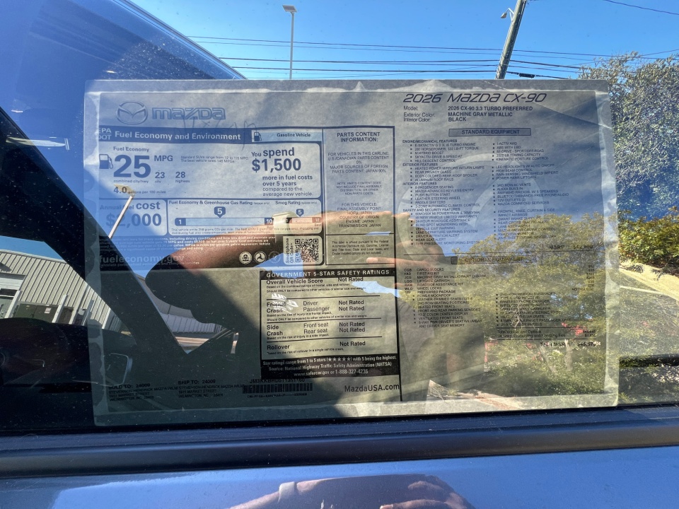 JM3KKBHD5T1351160 2026 Mazda CX-90 Preferred