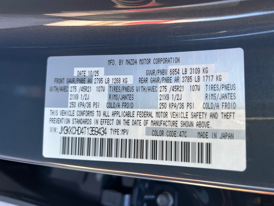 JM3KKCHD4T1359434 2026 Mazda CX-90 3.3 Turbo Premium Sport