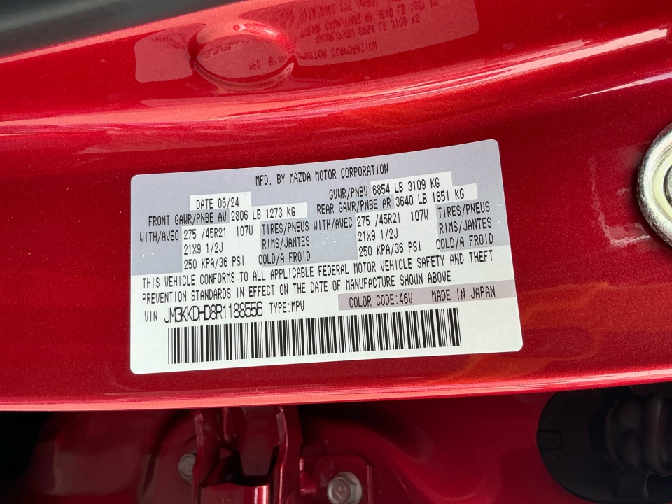 JM3KKDHD8R1188556 2024 Mazda CX-90 3.3 Turbo Premium