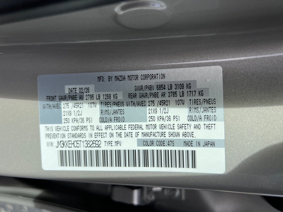 JM3KKEHC5T1382692 2026 Mazda CX-90 3.3 Turbo S Premium Plus