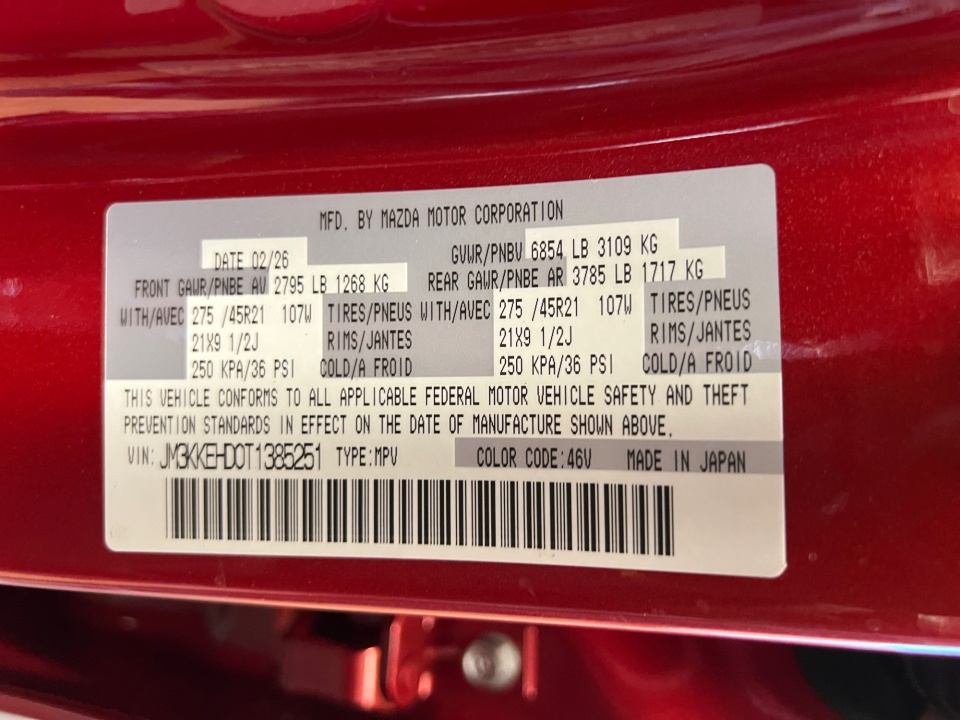 JM3KKEHD0T1385251 2026 Mazda CX-90 3.3 Turbo Premium Plus