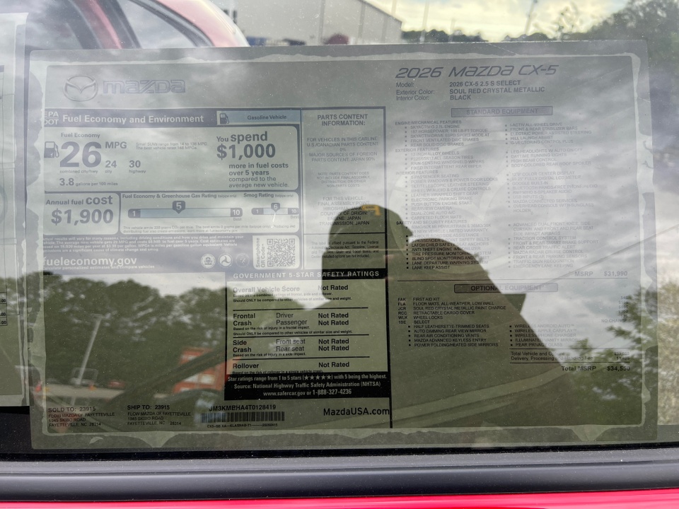 JM3KMBHA4T0128419 2026 Mazda CX-5 2.5 S Select