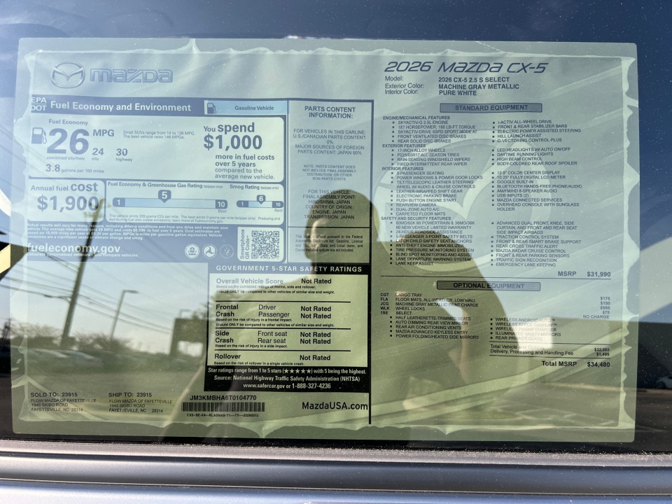 JM3KMBHA6T0104770 2026 Mazda CX-5 2.5 S Select