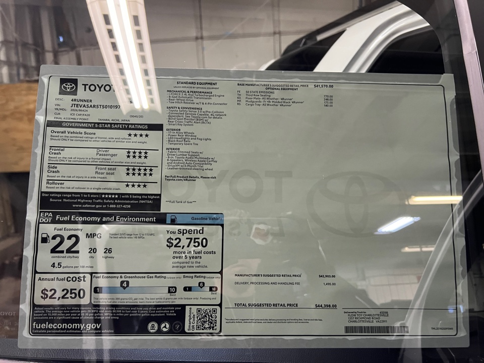 JTEVA5AR5T5010197 2026 Toyota 4Runner SR5